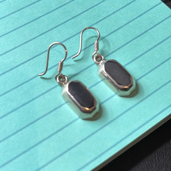 Sterling Silver and Black Onyx Earrings. - Picture 3 of 5